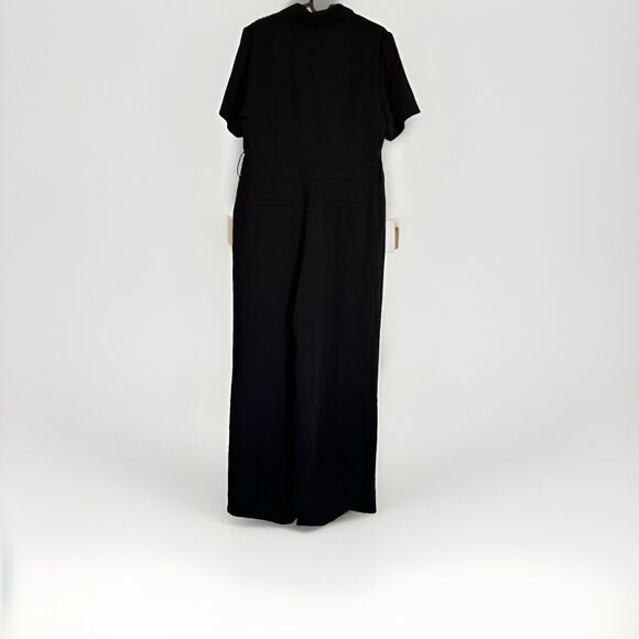 Boden Jumpsuit Women 10 Black Ottoline Wrap One Piece Suit Pockets Office Work - Picture 2 of 12